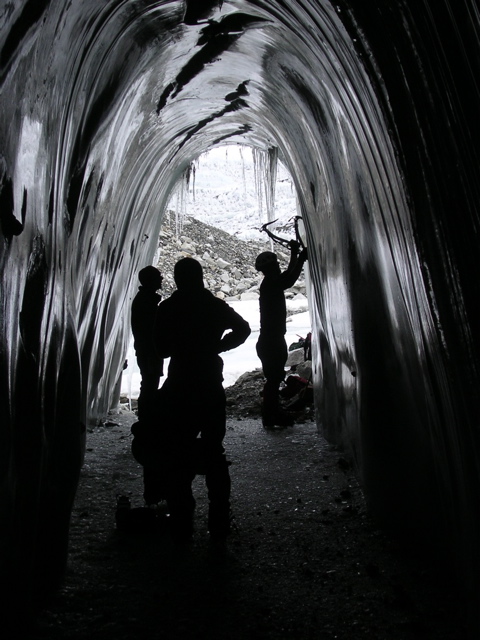 Doug Preparing to Climb in Ice Cave 1